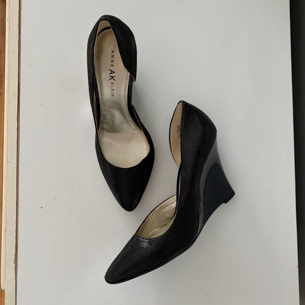 Anne Klein Leather Wedge Pump